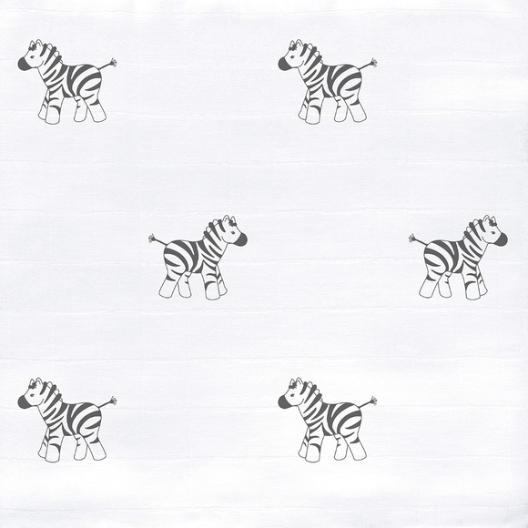 NIB Amazing Baby Muslin Swaddle Blanket in Premium Cotton Soft Black Zebra Print - Picture 2 of 11